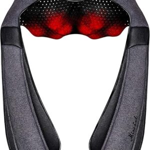 Mirakel Neck Massager for Pain Relief Deep Tissue, Shiatsu Shoulder & Back Massager with Heat - Ergonomic Design Massage, Electric Kneading Whole Body Massager Christmas Gifts for Women, Men, Dad, Mom