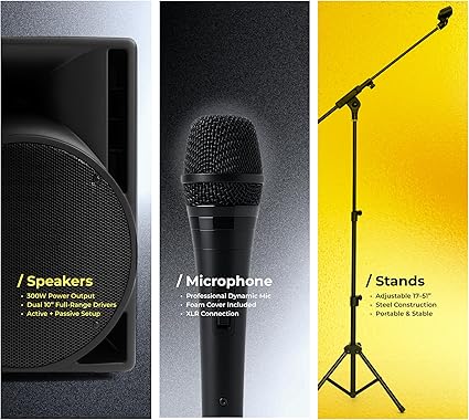 BOWENS 10 Inch PA System with Microphone – Portable DJ Speakers with Bluetooth, USB/SD, LCD Display & Remote Control – Pro 10" PA Speaker System, 150W RMS Big Speaker for Parties & Events - Image 3