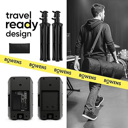 BOWENS 10 Inch PA System with Microphone – Portable DJ Speakers with Bluetooth, USB/SD, LCD Display & Remote Control – Pro 10" PA Speaker System, 150W RMS Big Speaker for Parties & Events - Image 6