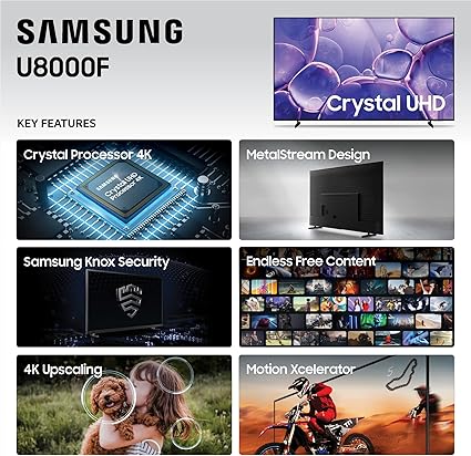 Samsung 50-Inch Class Crystal UHD U8000F 4K Smart TV (2025 Model) Endless Free Content, Crystal Processor 4K, MetalStream Design, Knox Security, Alexa Built-in - Image 3
