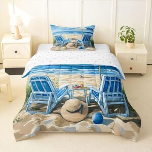 Beach Chairs Kids Comforter Set Twin Bed Sheet.